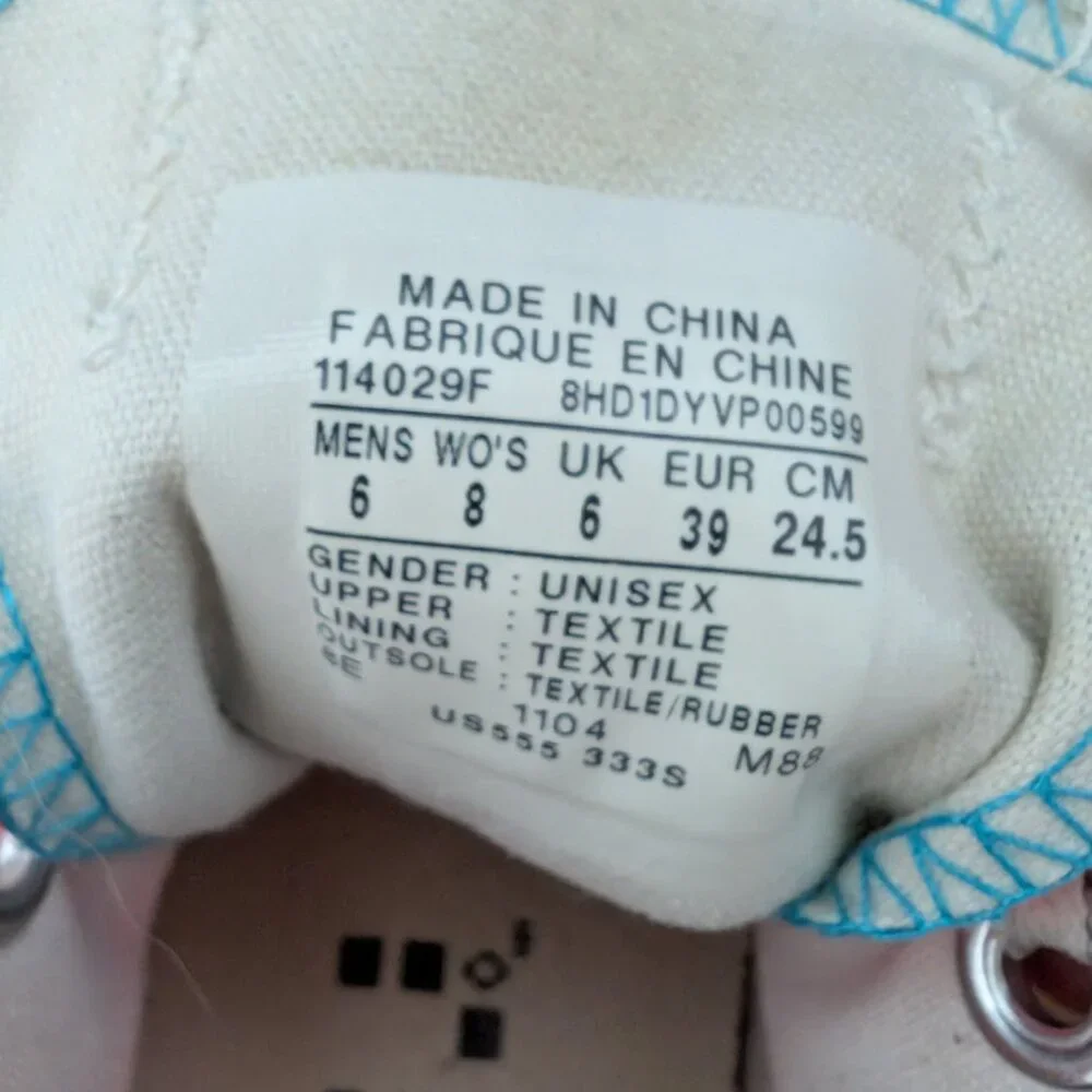 Neon Pink Low Top Chucks with Double Tongue - Picture 6 of 6